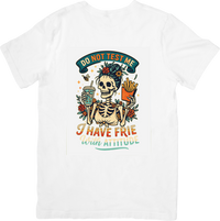 Thumbnail for Do Not Test Me I Have Fries With Attitude Skeleton T-Shirt | Funny Retro Graphic Tee