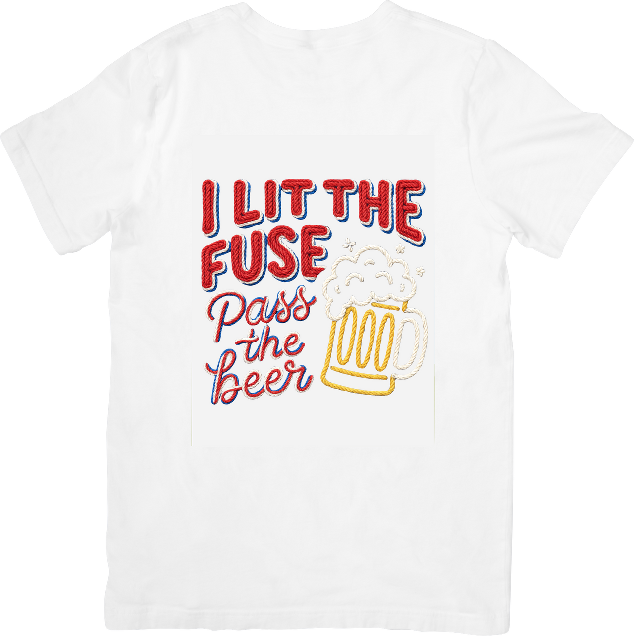 I Lit The Fuse Pass The Beer T-Shirt | Funny 4th Of July Patriotic Graphic Tee