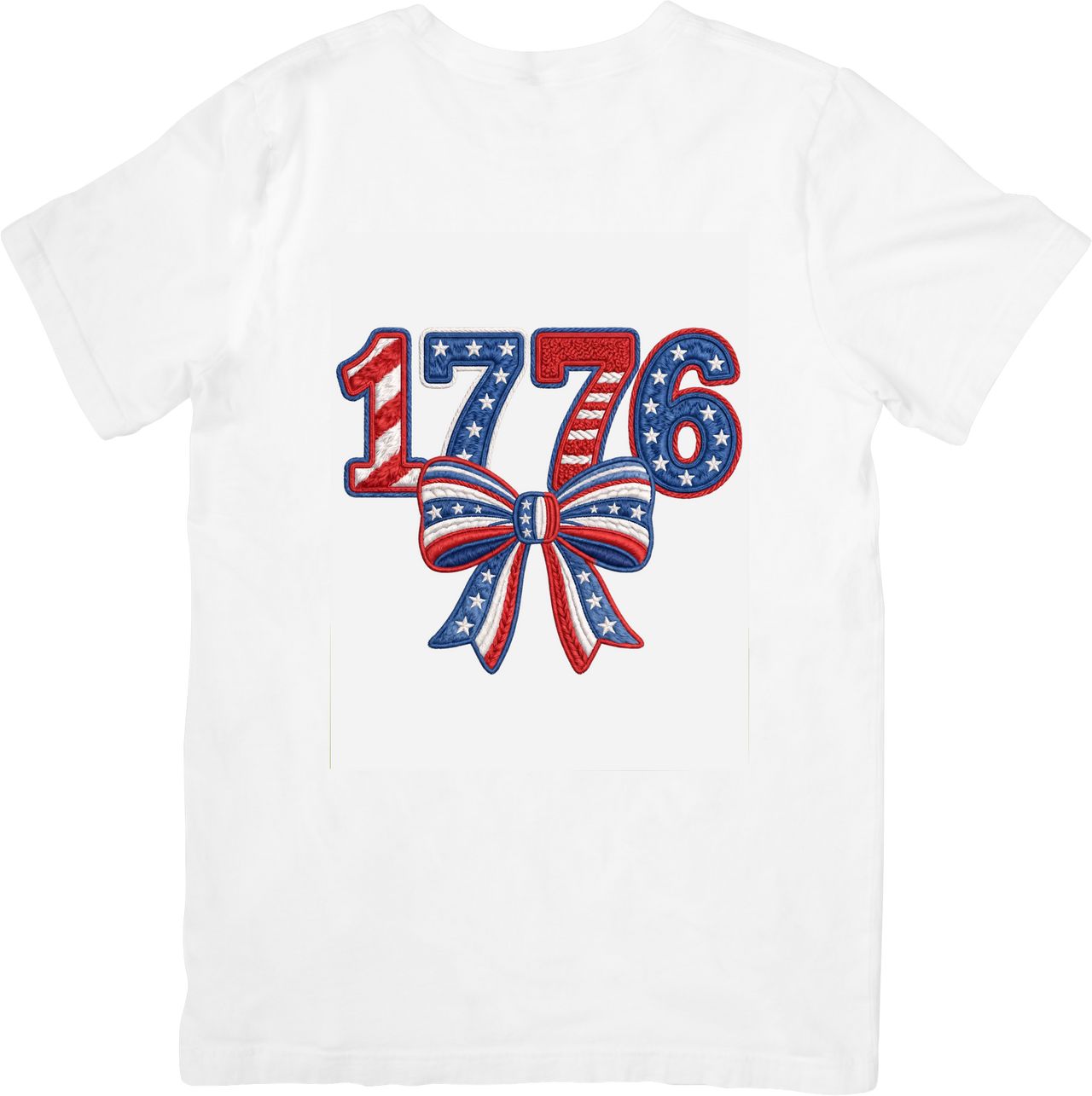 1776 Patriotic Bow T-Shirt | Cute American Flag 4th Of July Graphic Tee | USA Gift