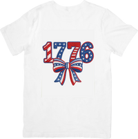 Thumbnail for 1776 Patriotic Bow T-Shirt | Cute American Flag 4th Of July Graphic Tee | USA Gift