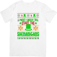 Thumbnail for Most Likely To Start The Shenanigans T-Shirt | Funny St. Patrick's Ugly Sweater Tee