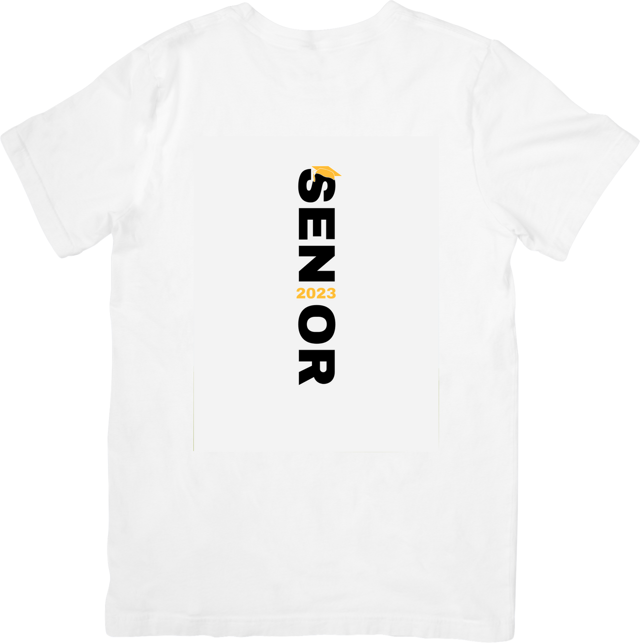 Senior 2023 Vertical T-Shirt | Minimalist Graduation Cap Graphic Tee | Class Gift