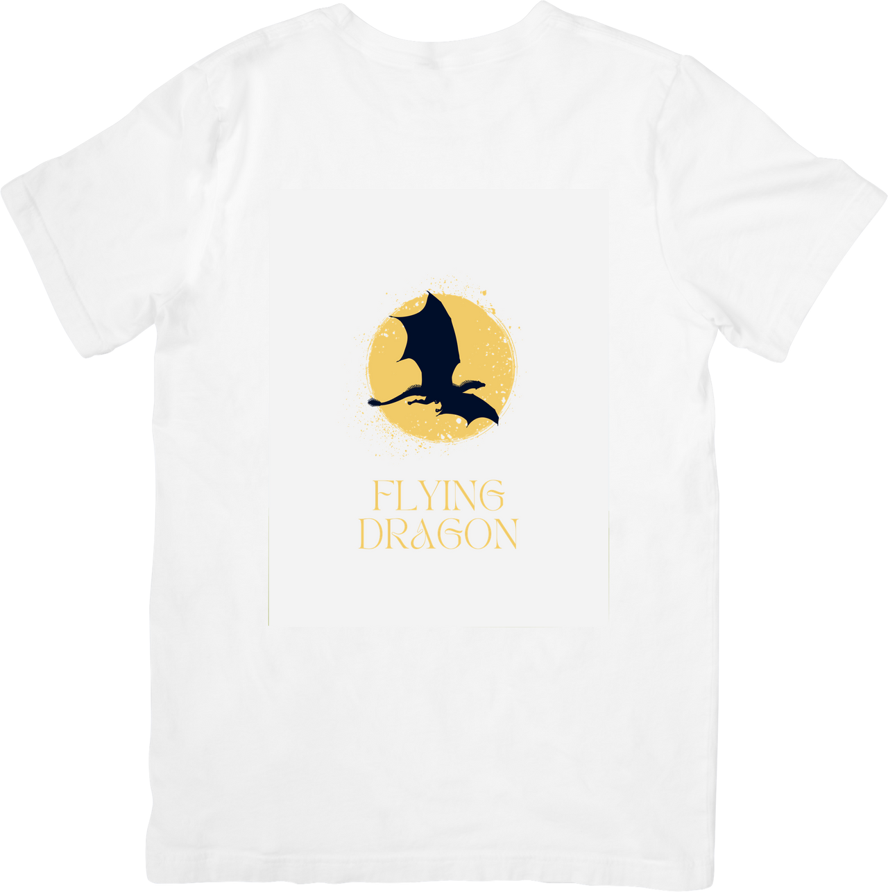 Flying Dragon Golden Moon T-Shirt | Fantasy Silhouette Graphic Tee | Dragon Lover Gift
