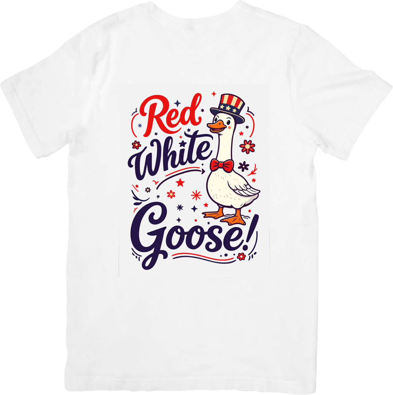 Red White Goose Uncle Sam T-Shirt | Cute Patriotic Goose Graphic Tee | 4th Of July Gift