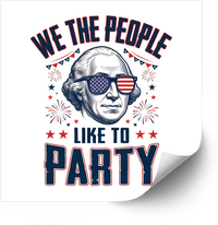Thumbnail for American Patriots Party Sticker | Funny George Washington Sunglasses 4th Of July Decal