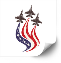 Thumbnail for Patriotic Jet Fighters American Flag Sticker | Independence Day Vinyl Decal