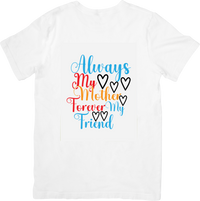Thumbnail for Always My Mother Forever My Friend T-Shirt | Colorful Script Hearts Graphic Tee