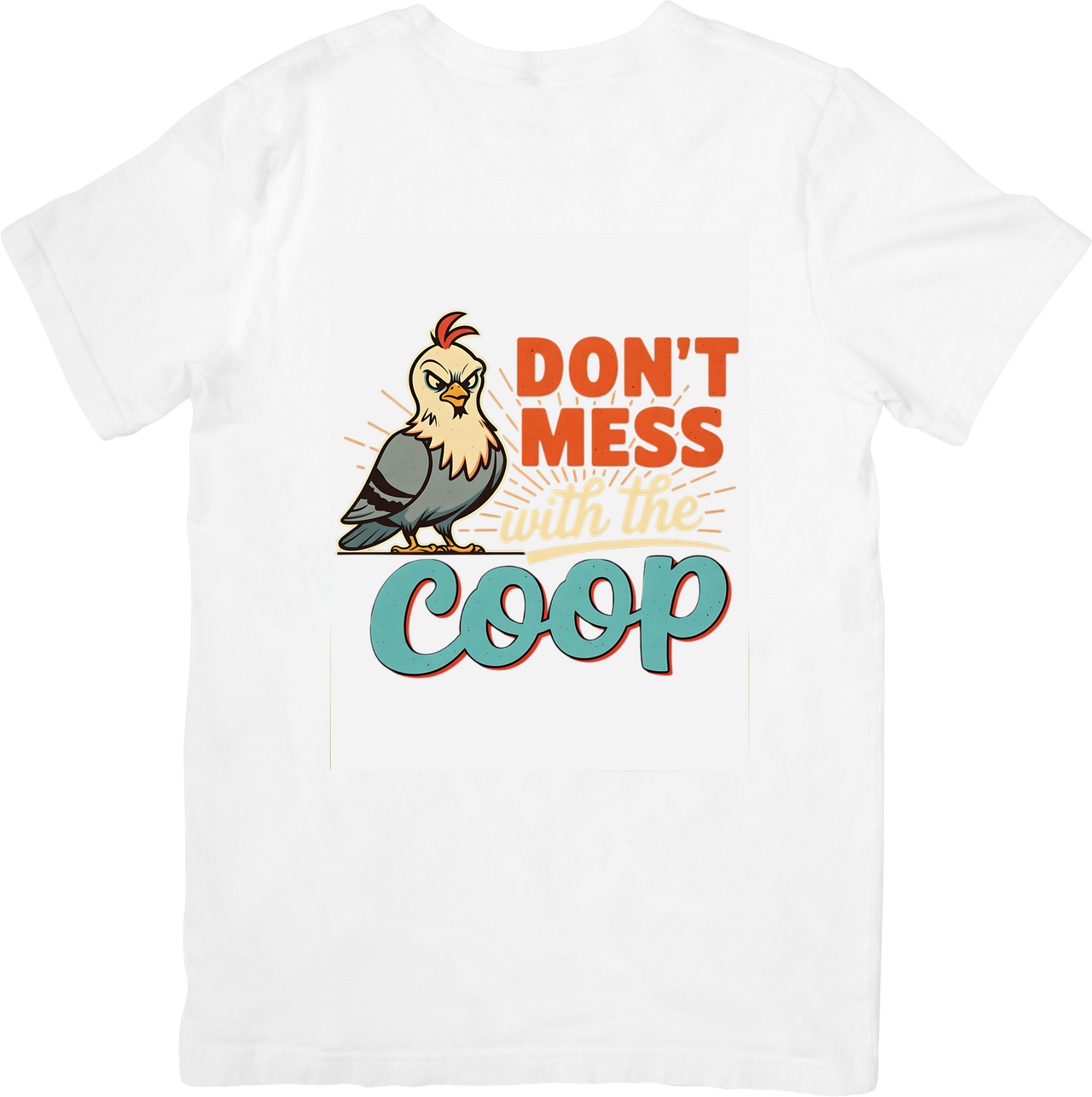 Don't Mess With The Coop Rooster T-Shirt | Funny Farm Hen Graphic Tee | Country Gift