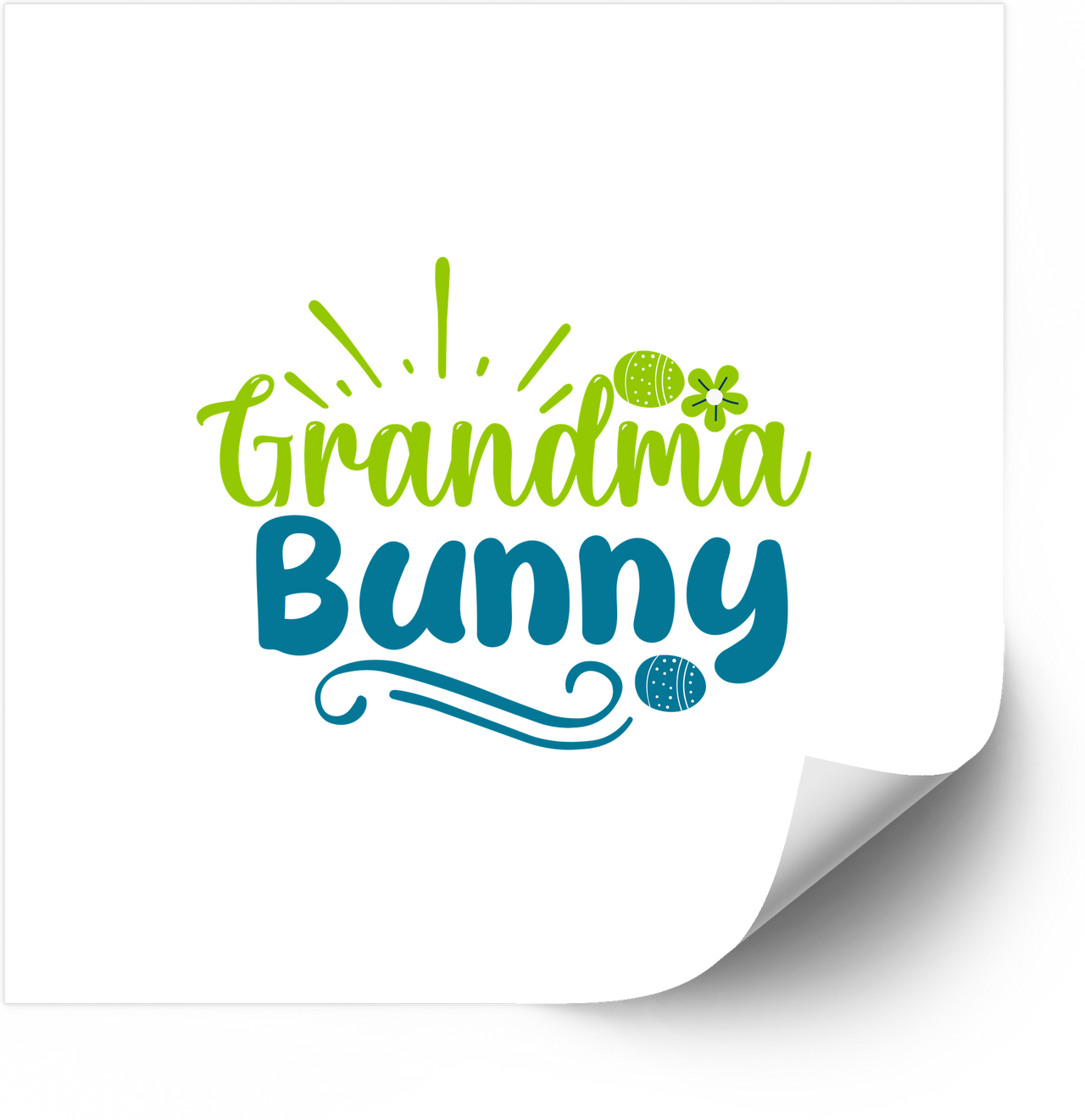Grandma Bunny Easter Sticker | Cute Easter Egg Grandma Vinyl Decal