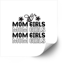 Thumbnail for Mom Girls Bee Sticker | Cute Stars Repeating Mom Vinyl Decal